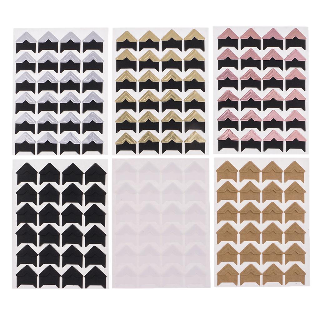6 Pieces Photo Mounting Sticker Paper Corner Stickers for Scrapbooking Album
