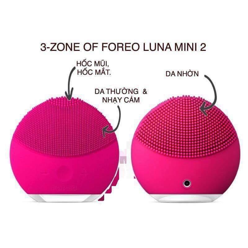 máy rửa mặt 5 in 1,Máy rửa mặt Foreo Luna Mini, Rửa sạch sâu bên trong, Massage giúp da căng bóng mịn màng