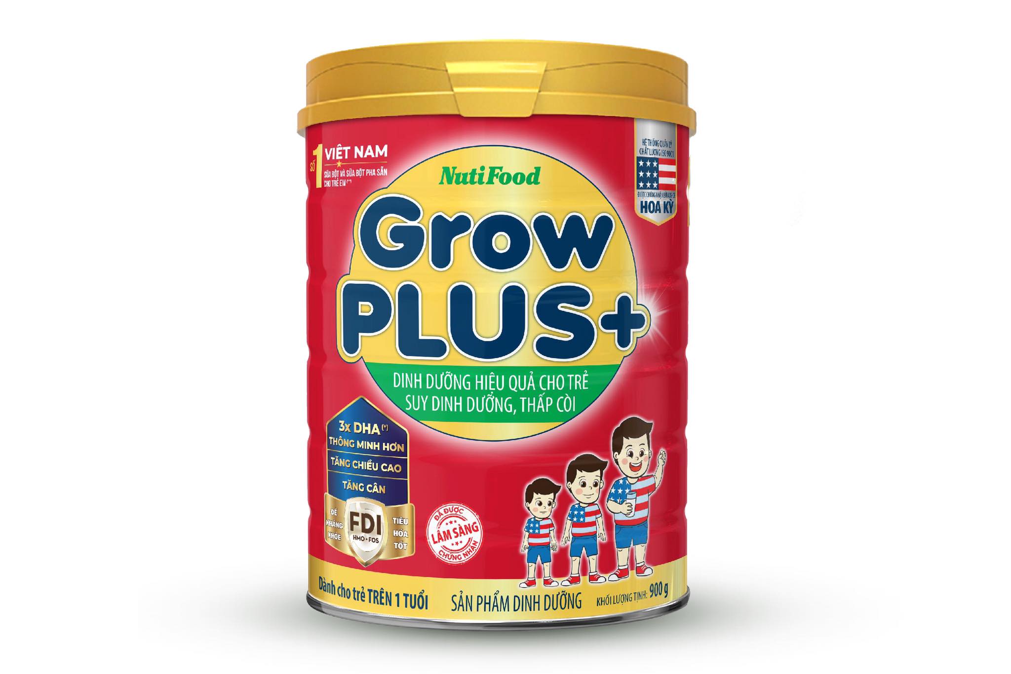 Sữa bột GrowPLUS+ Đỏ 900 Gr : sữa dành cho trẻ từ 1- 10 tuổi bị suy dinh dưỡng thấp còi (mẫu mới) của NutiFood