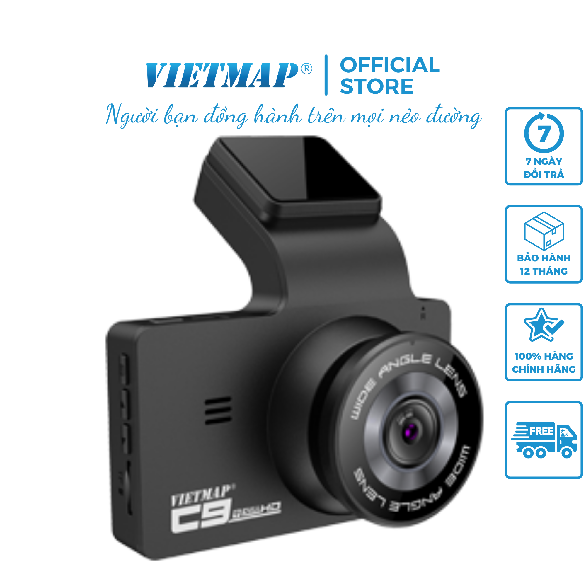 VIETMAP C9 - Camera hành trình Full HD góc rộng 170° - Hàng chính hãng