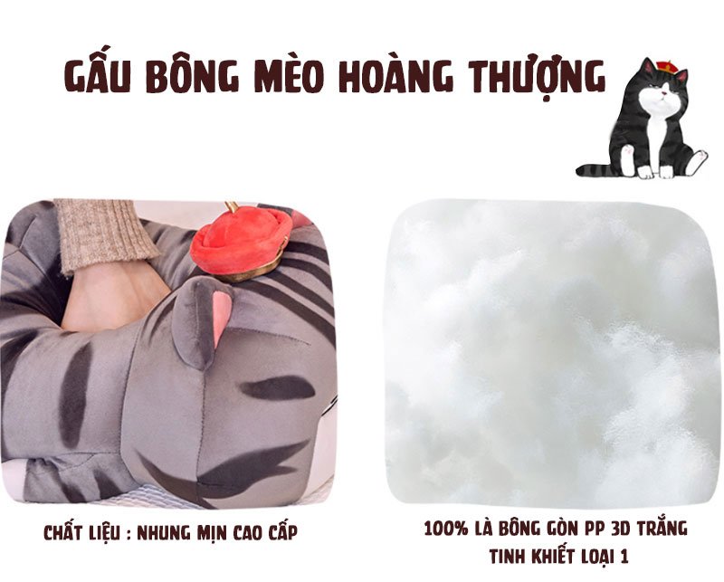 Gấu Bông Mèo Hoàng Thượng Cao Cấp