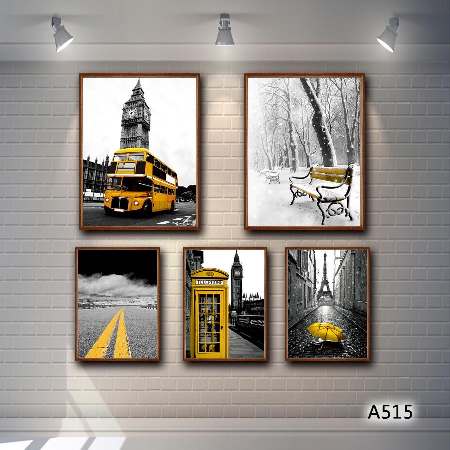 Bộ 5 tranh khung đường phố