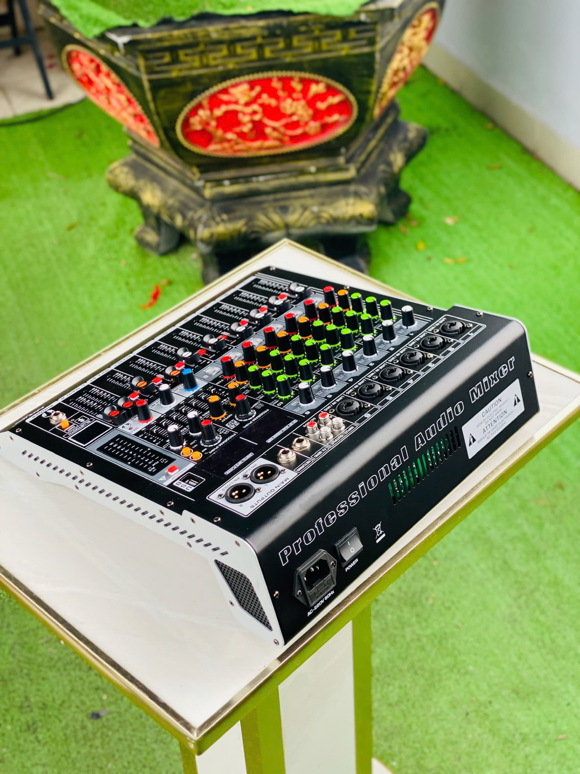 [tặng dây hoa sen] Mixer MC6 6 Kênh Chuyên Dụng nâng cấp âm thanh loa kéo, amply cũ phục vụ các sự kiện sân khấu karaoke hàng nhập khẩu