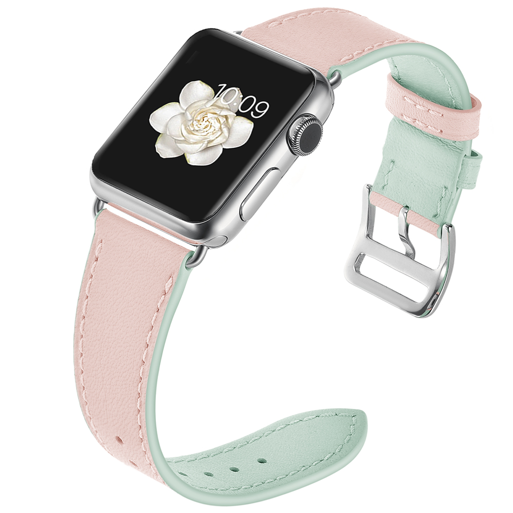 Dây Da Pink And Green cho Apple Watch Series 1/2/3/4/5