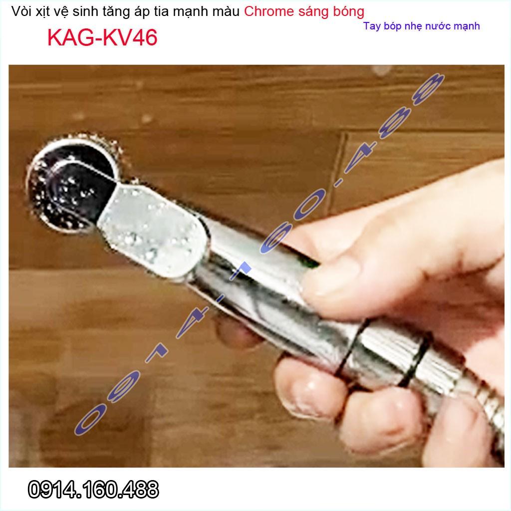 Vòi xịt vệ sinh nhà tắm KAG-KV46 vòi xịt bồn cầu màu inox tia nước mạnh sử dụng tốt siêu bền