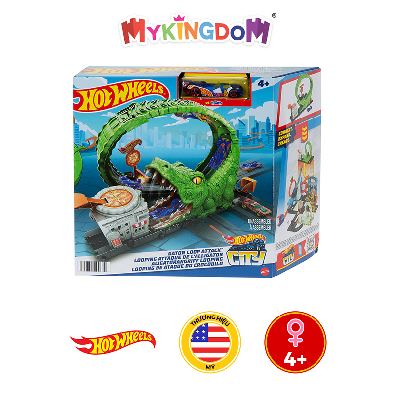 Đồ Chơi Hot Wheels Hkx39Hdr29 Trạm Cá Sấu Pizza Hot Wheels City