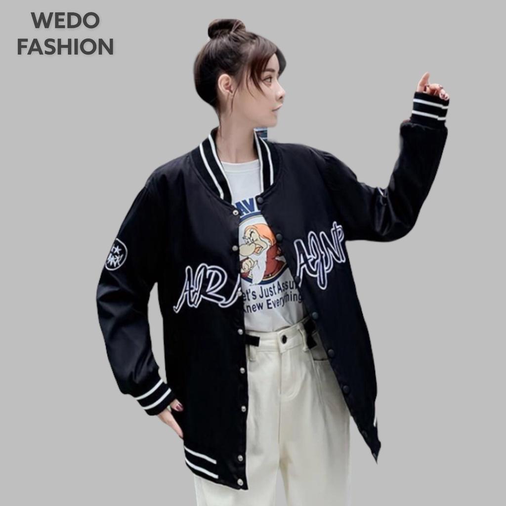 Áo Bomber nữ ARAFAN 23, vải dù hai lớp phối nút bấm, phong cách streetwear cá tính