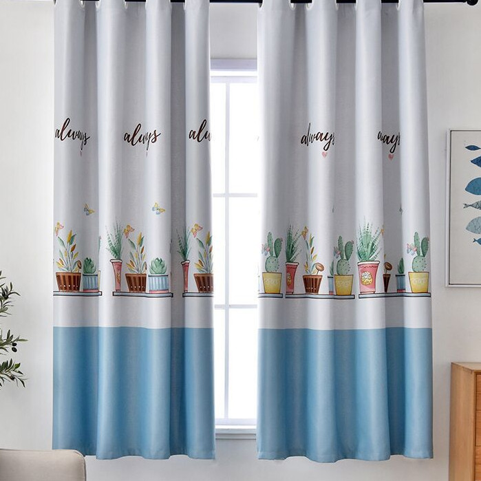 RÈM CỬA CHẬU HOA MÀU HỒNG VÀ XANH .SIZE 2M NGANG X 2M CAO