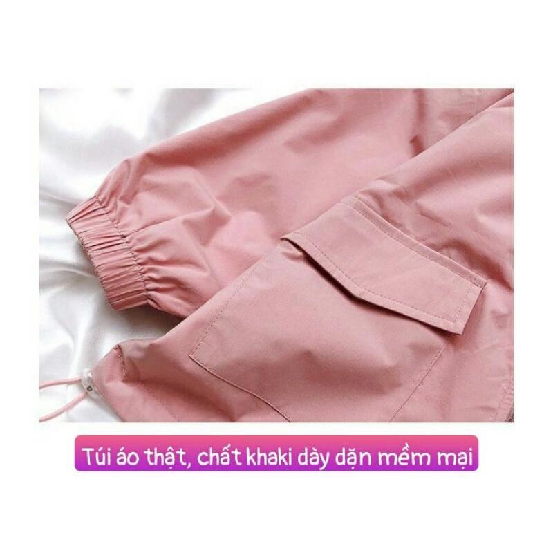 Áo gió hồng Pink 2 mặt bé gái kèm nón tiện lợi