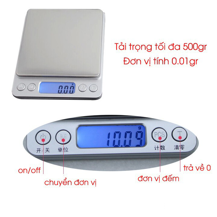 Cân tiểu ly độ chính xác cao tải trọng tối đa 500gram