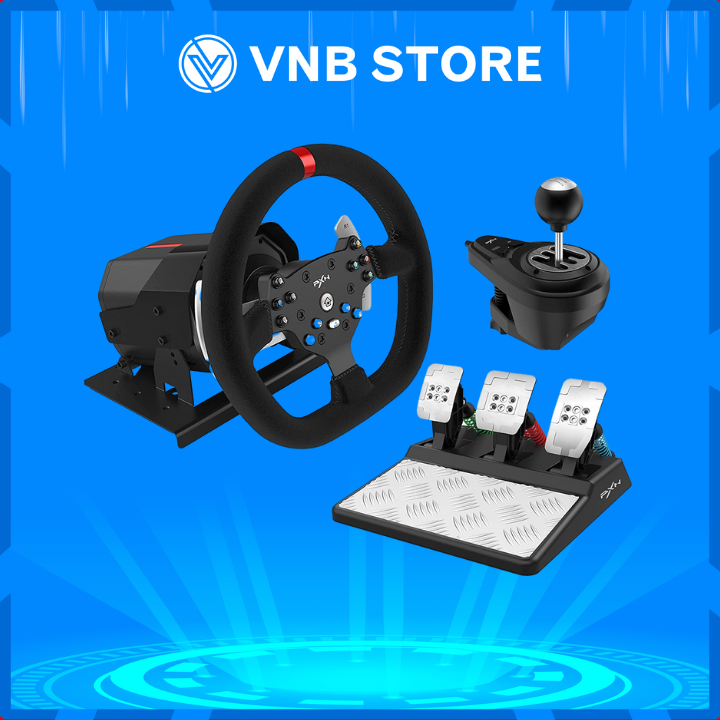 Vô lăng chơi game PXN V10 Metal FFB Pro Racing Wheel Có Phản Hồi Lực - Hàng Chính Hãng