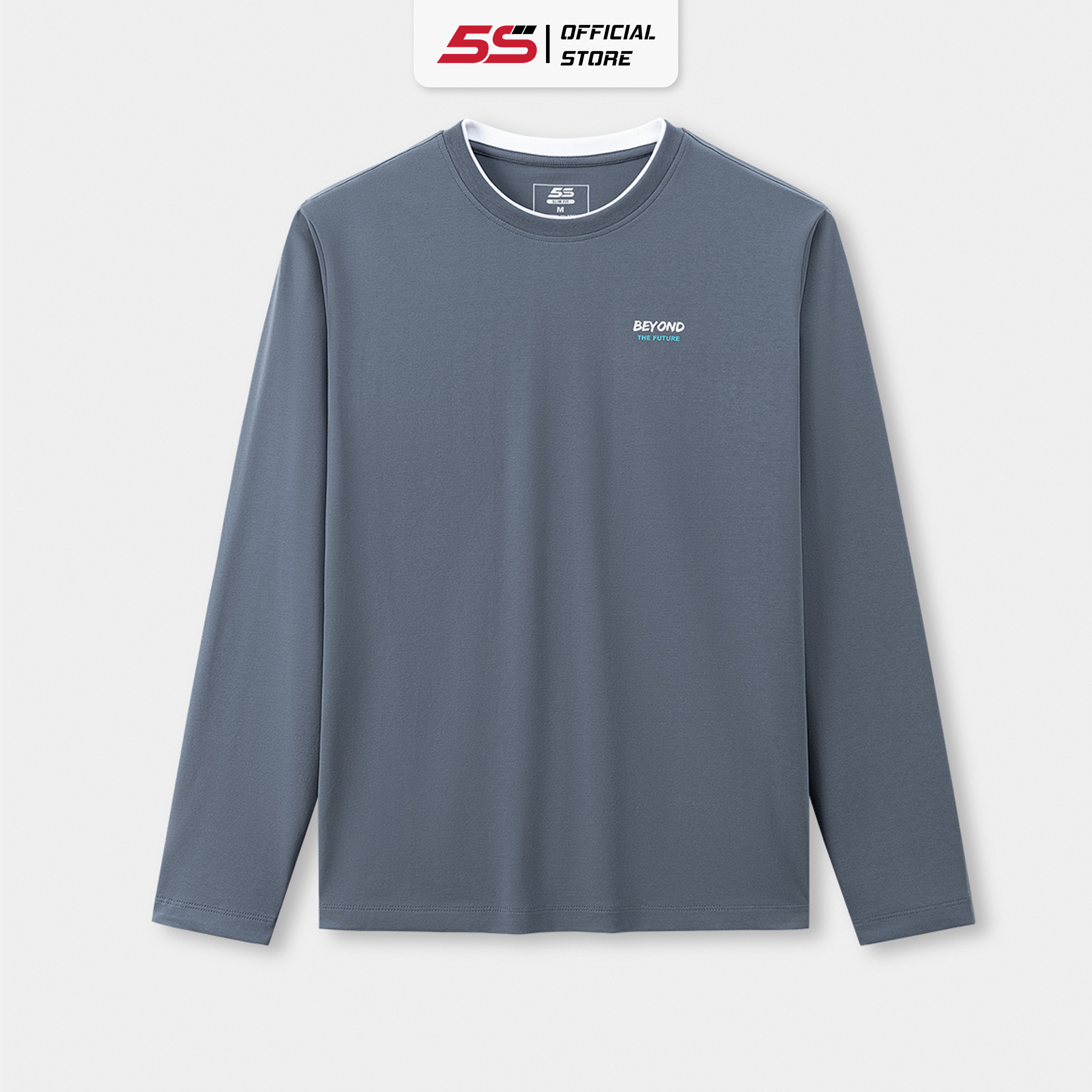 Áo Thun Nam Tay Dài 5S FASHION, Cotton USA, Thiết Kế Basic, In Đơn Giản, Cổ May Hai Lớp Trẻ Trung