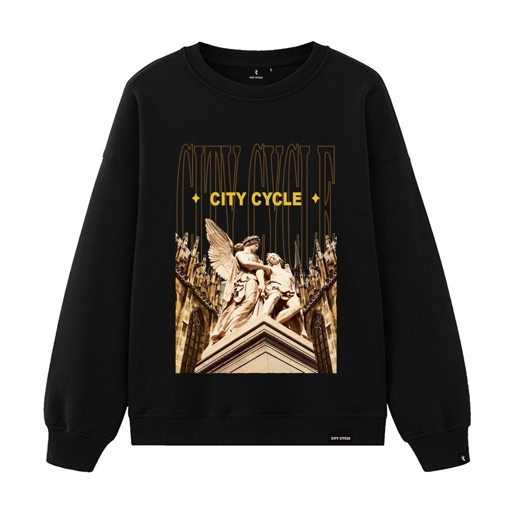 Áo sweater nỉ the heaven City Cycle - áo nỉ sweater unisex form rộng Local Brand