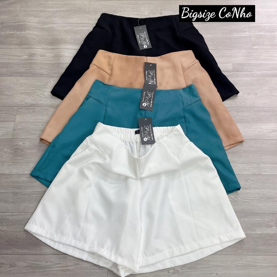 Quần đùi Bigsize Cô Nhỏ cho nữ lưng thun, Quần short nữ big size ngoại cỡ 55-100kg Q1 - MÀU TRẮNG