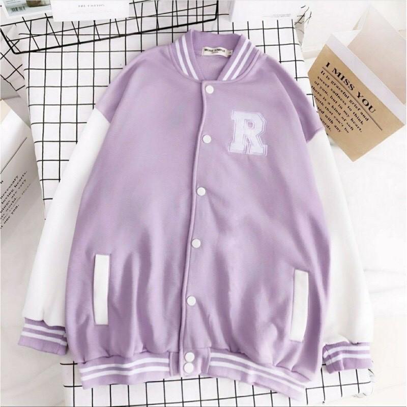 Áo Khoác Bomber Nỉ Bông Jemcloset Ray Tay Dài Form Rộng Unisex Nam Nữ Ulzzang KUN