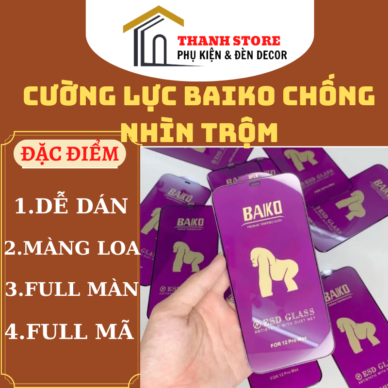 Cường lực kingkong BAIKO chống nhìn trộm full màn full mã dành cho táo khuyết