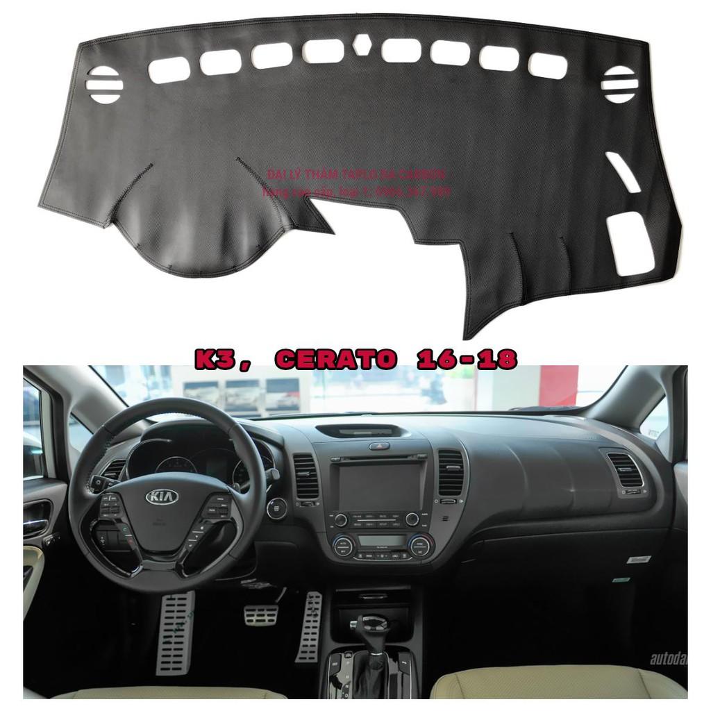 Thảm Taplo Da vân Carbon cao cấp xe KIA K3