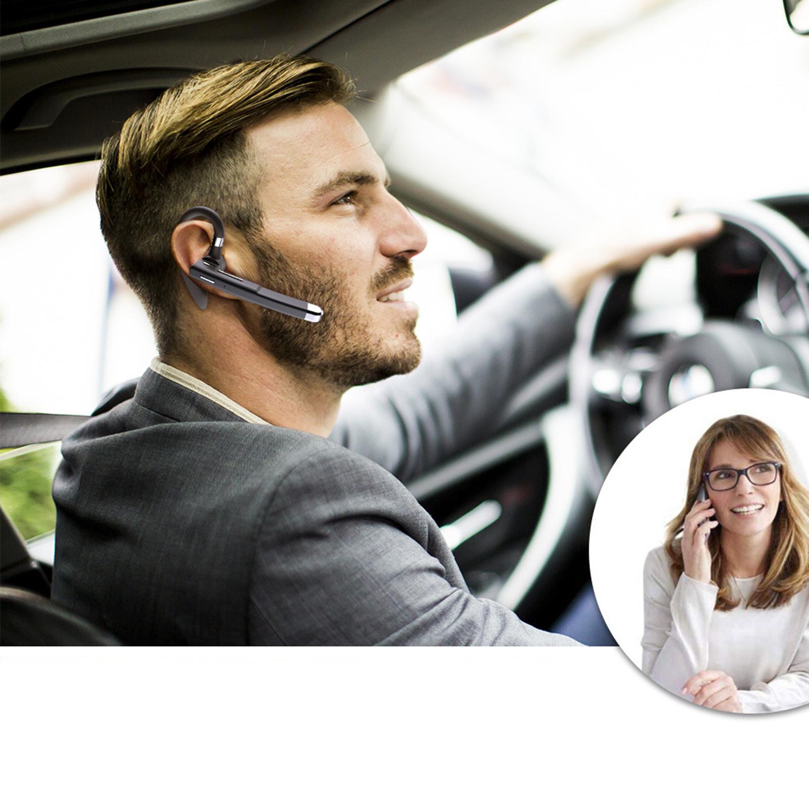 Bluetooth Headset Earpiece Noise Cancelling Headphones for Business Driving