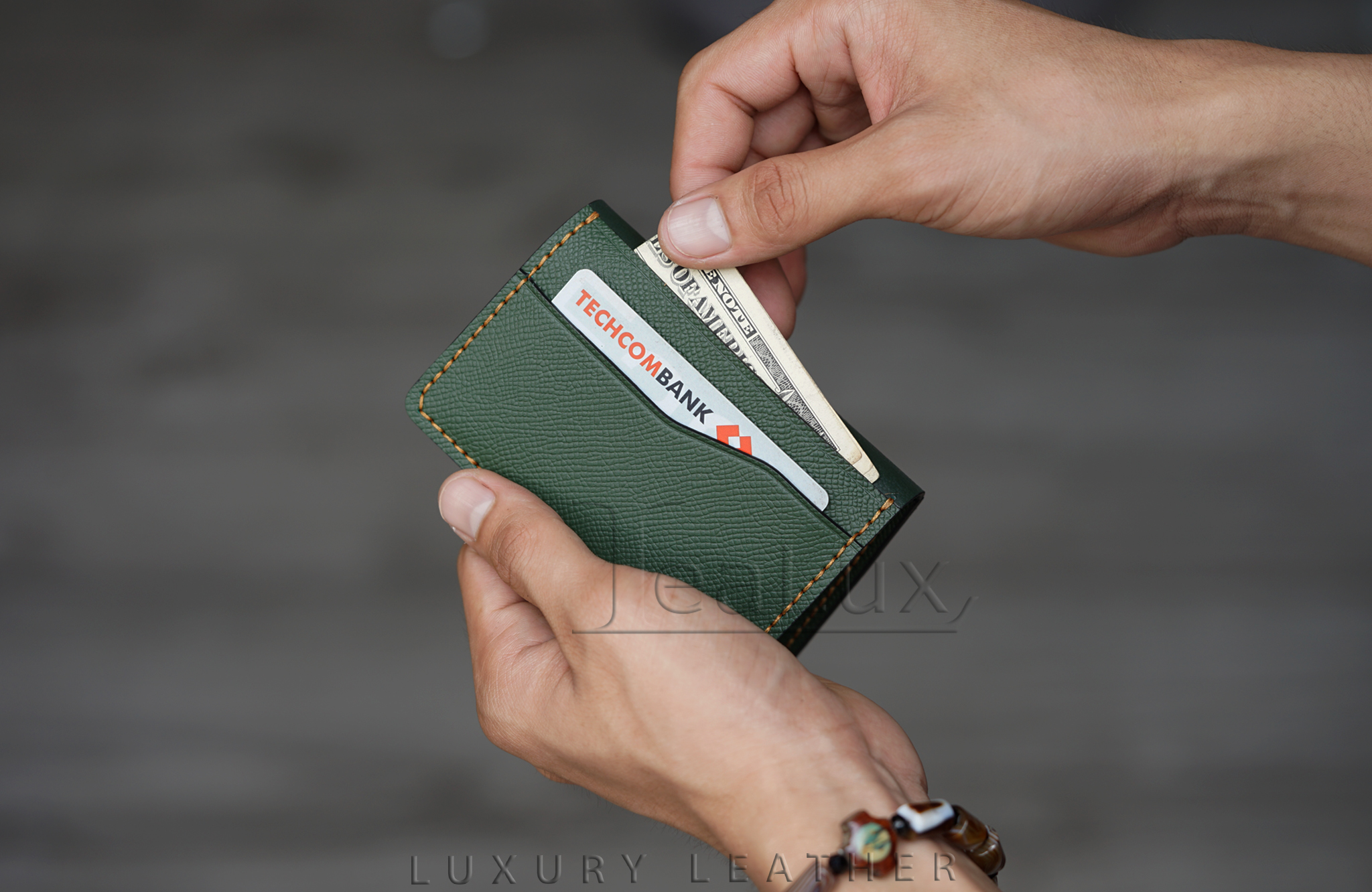 Ví Đựng Thẻ Nam Nữ Da Epsom Handmade Lealux Mini Epsom Wallet 1