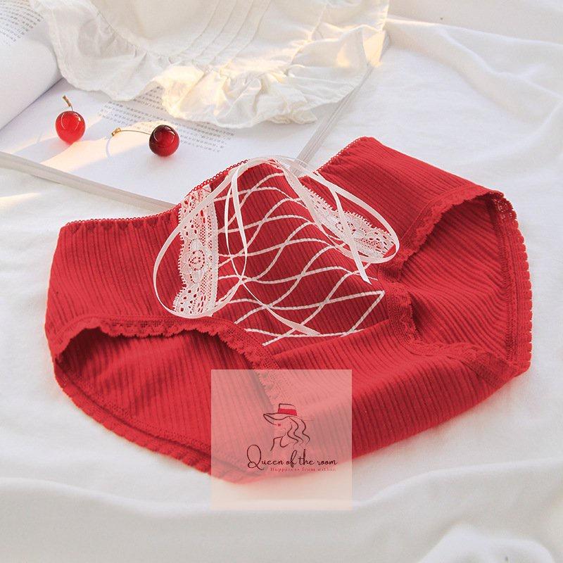 Quần lót nữ cotton kháng khuẩn màu đỏ size M