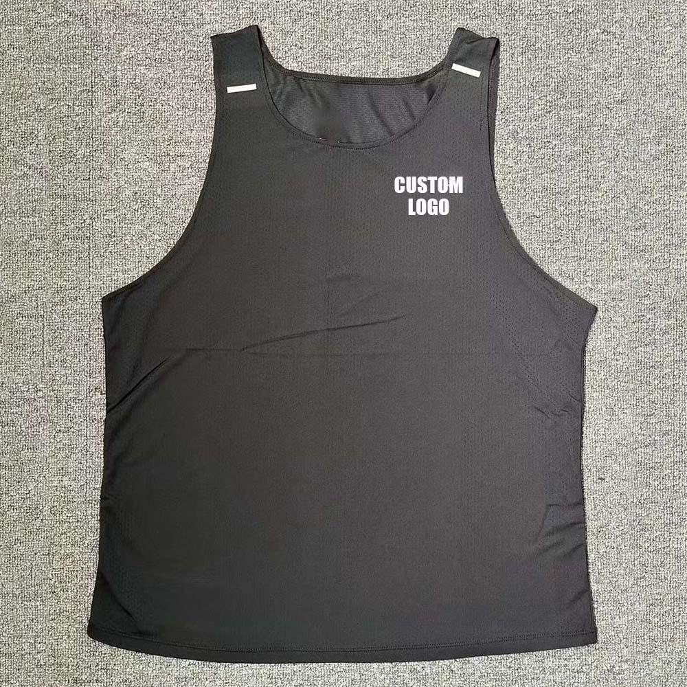 Đàn ông thời trang chạy marathon singlets không tay áo không tay Color: White Size: 2XL