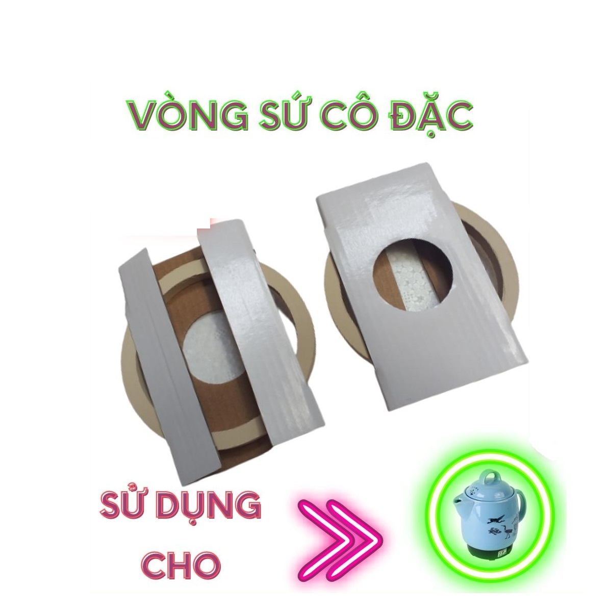 Combo 2 Vòng Sứ Cô Đặc Dùng Cho Tất Cả Ấm Sắc Thuốc Có Trên Thị Trường - Hàng Chính Hãng