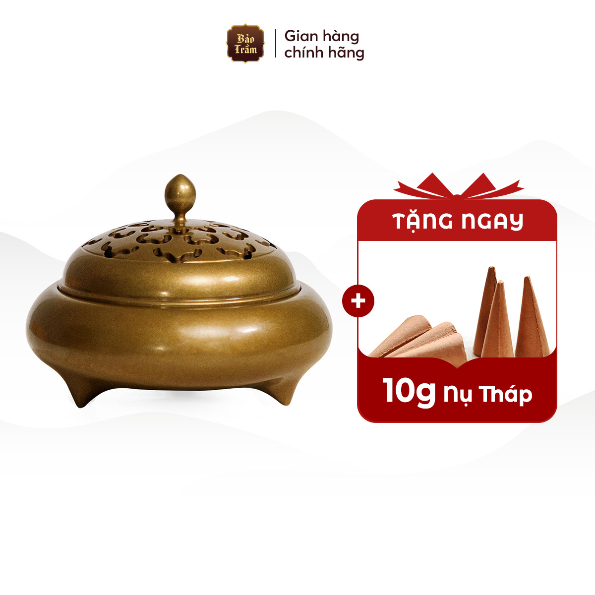Lư Xông Trầm Hương Bằng Đồng – Vàng