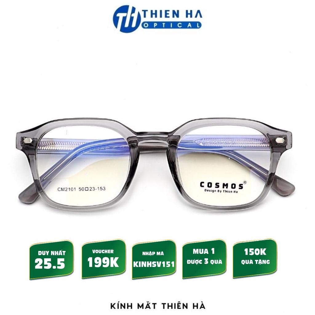 Gọng kính tròn nam nữ Thiên Hà Optical nhựa Acetate cốt thép chắc chắn cá tính ôm mặt phù hợp độ cận cao COSMOS CM2101