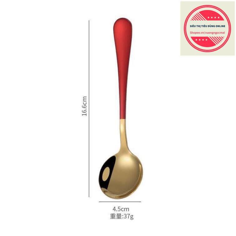 SÉT 5 THÌA INOX MẠ VÀNG Sang Trọng