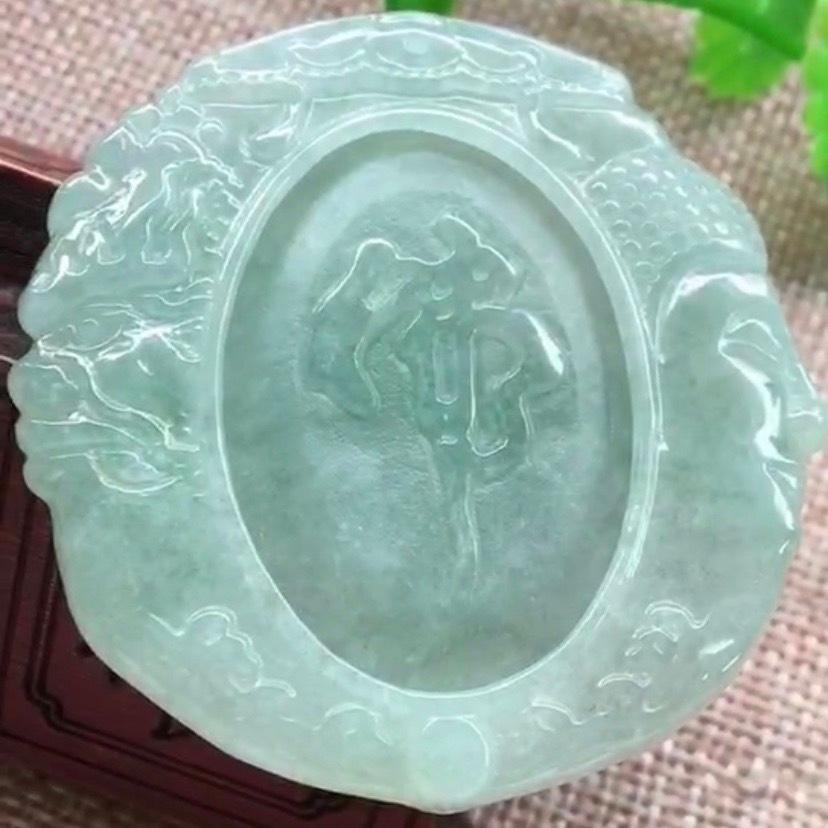 Mặt Phật thiện ác Ngọc phỉ thúy tự nhiên Jadeite A