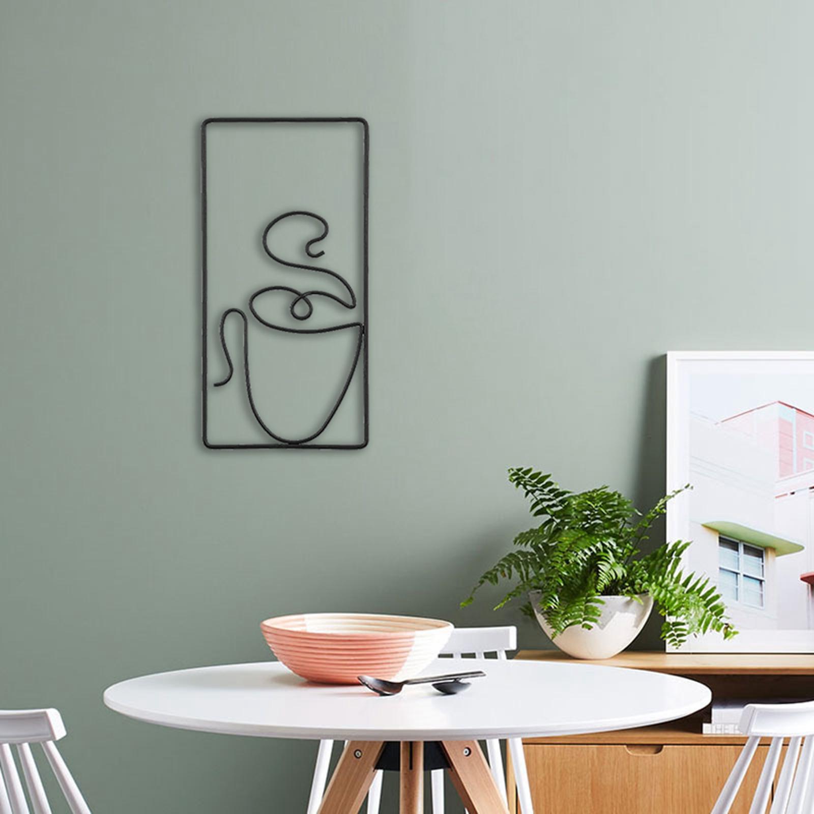 Metal Wall Art Decors Wall Sculptures Painting Line Drawing Wall Hanging Silhouette for Living Room Outdoor Office Bathroom Decoration