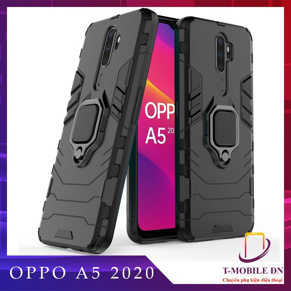 Ốp lưng cho Oppo A5 2020 iron man chống sốc kèm nhẫn xoay chống xem video bảo vệ camera