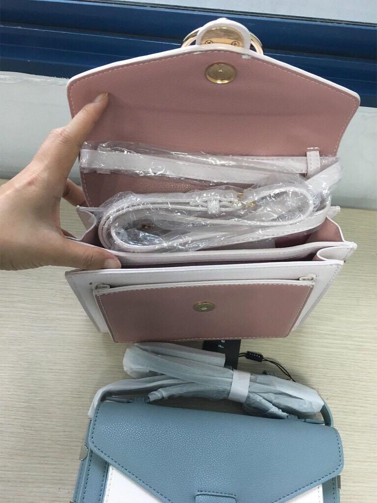 Túi xách tay nữ, Túi đeo vai nữ mặt khóa kim loại ped sang trọng