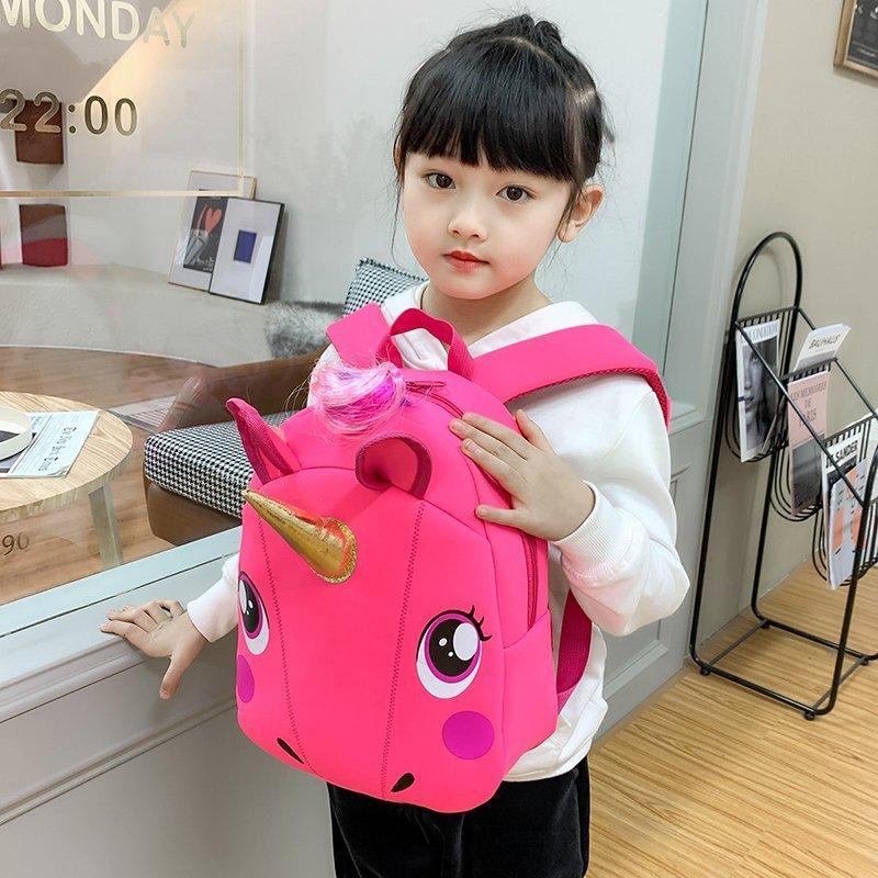 Dễ Thương Kỳ Lân Tập Đi Học Cho Trẻ Em Chống Mất Mẫu Giáo Hoạt Hình 3D Kỳ Lân Bé Con Nhỏ Ulight Ba Lô Neoprene túi
