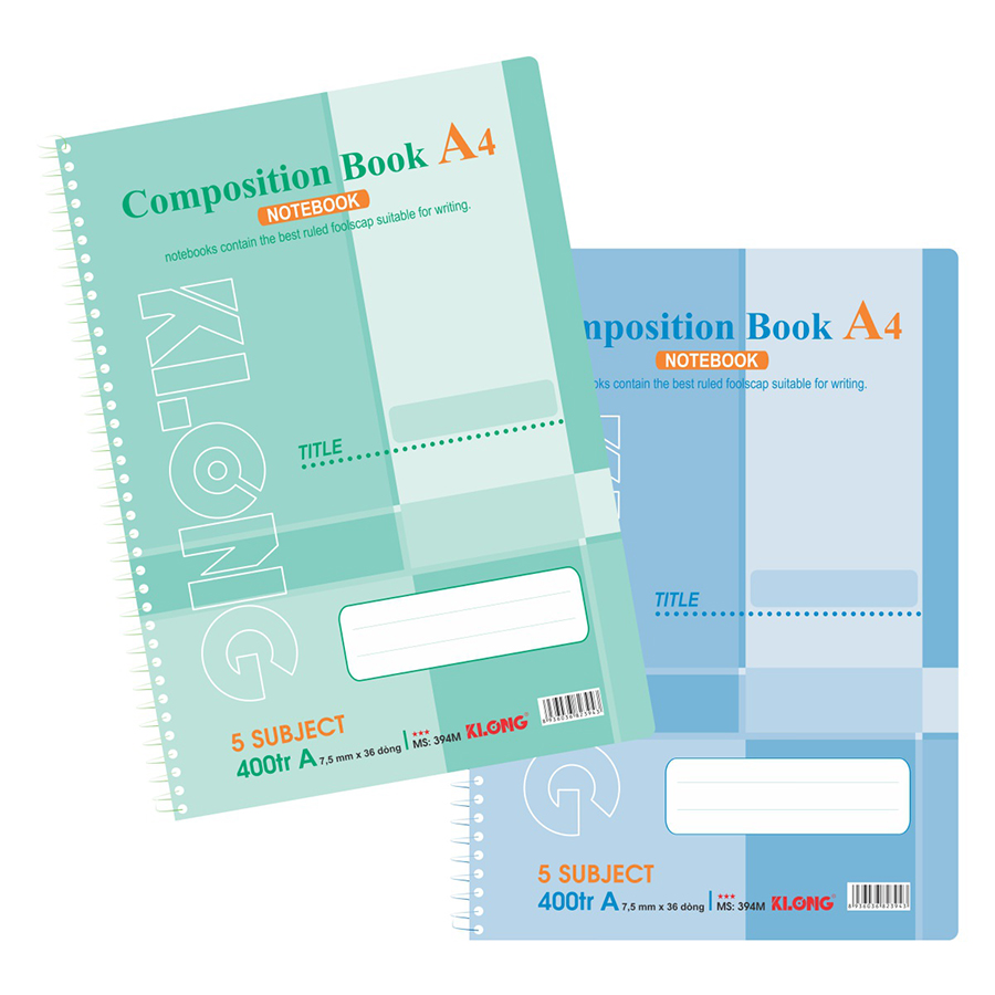 Sổ Lò Xo Đơn Composition Book Klong MS 394M (400 Trang)