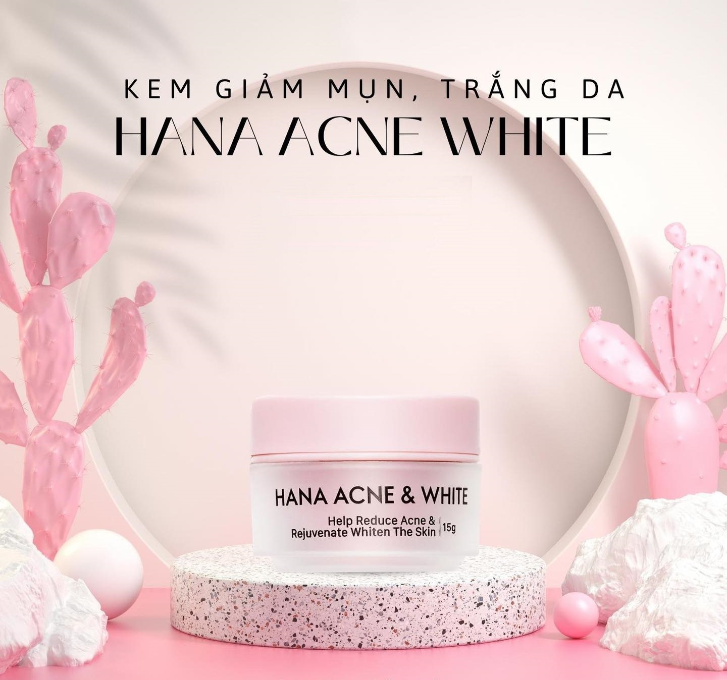 Kem Mụn Hana Acne &amp; White Hanayuki Chính Hãng Kem Mụn Thâm Dưỡng Ẩm Trắng Da 15g &amp; 25g