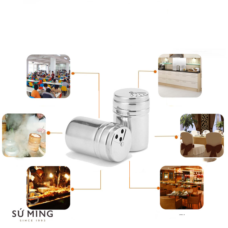 Lọ đựng gia vị inox có nắp xoay tiện dụng, chất lượng cao, giao hàng nhanh chóng.