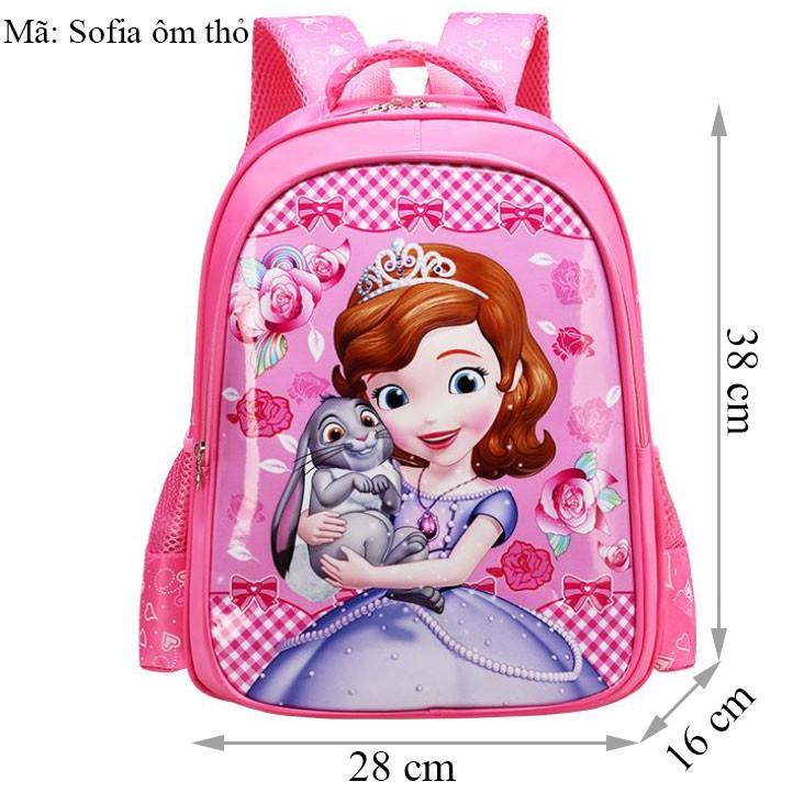 BALO HỌC SINH TIỂU HỌC 2 NGĂN LỚN PONY, ELSA, KITTY CHO BÉ GÁI, MÚT ĐỆM ÊM VAI VÀ LƯNG CHO BÉ