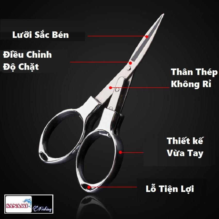 Kéo Cắt Dây Câu Cá Hình Số 8 SPK-44 ..Gấp Gọn Tiện Lợi Bằng Thép Không Gỉ