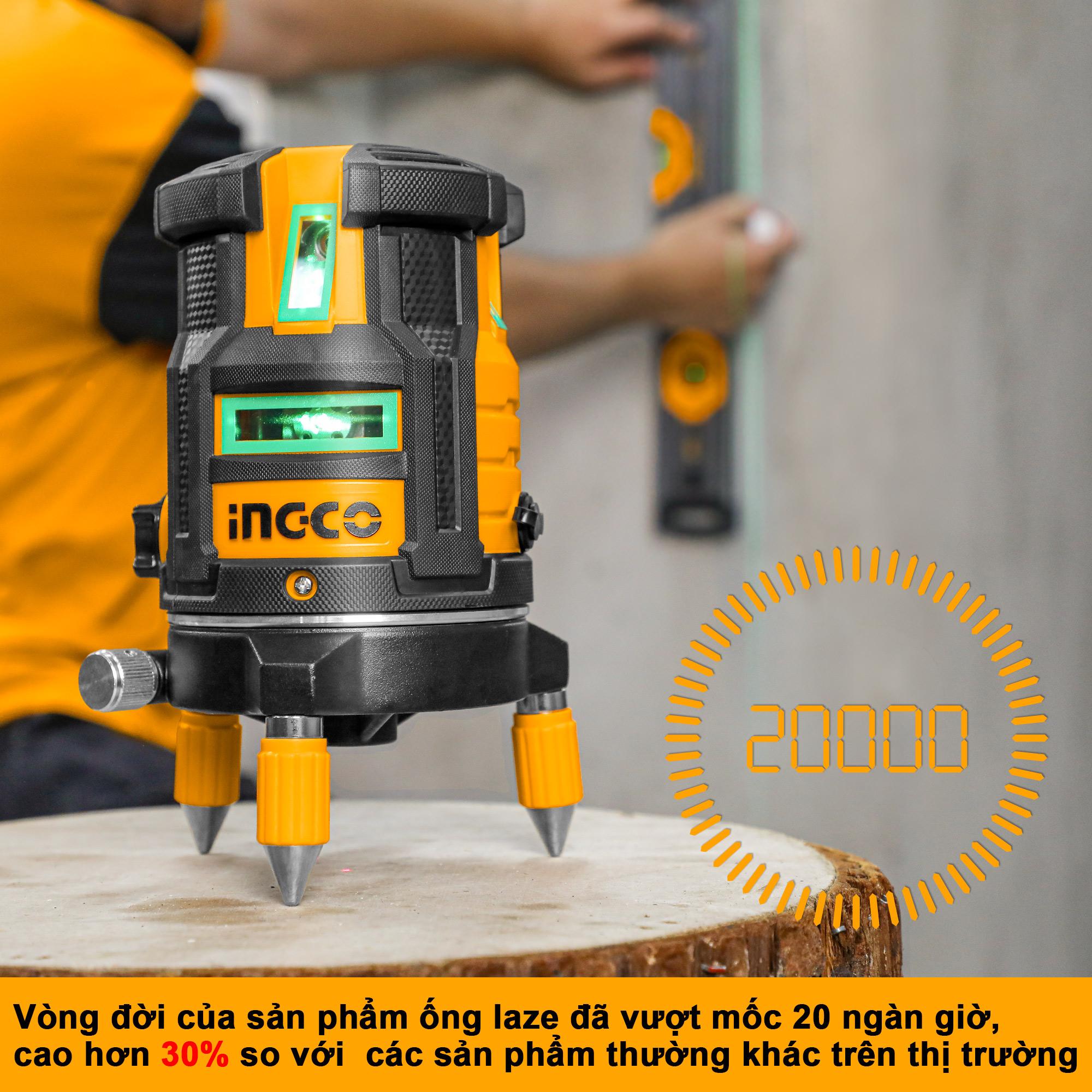 Máy cân bằng bắn cốt tia lazer INGCO HLL305205 máy laser cân mực 5 tia xanh