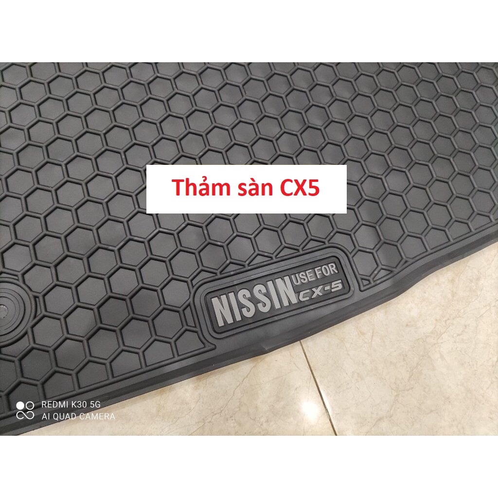 Thảm sàn, lót sàn cao su đúc xe Mazda CX5/ CX-5 2018- 2019- 2020- 2021- 2022 không mùi, dày - Mẫu NISSIN