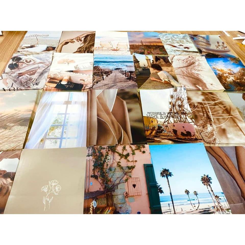 Set 24 hình Wall Collection Sticker dán tường trang trí decor phòng ngủ instargram - theme Peach Cam Đào 1305