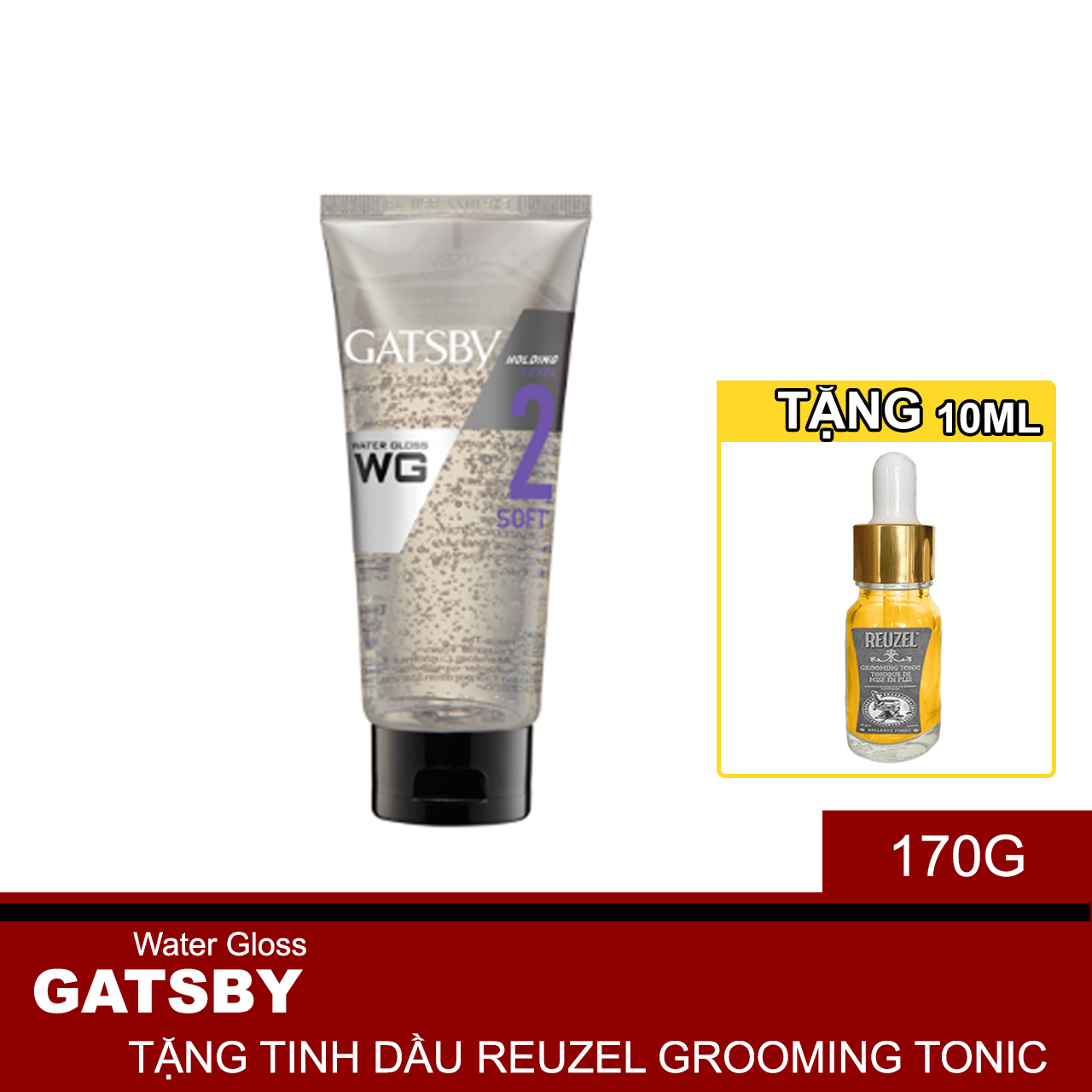 Gel Dưỡng Và Tạo Kiểu Soft Water Gloss Cấp Độ 2 + Tặng Reuzel Grooming Tonic - Chính hãng - WATER GLOSS 170G