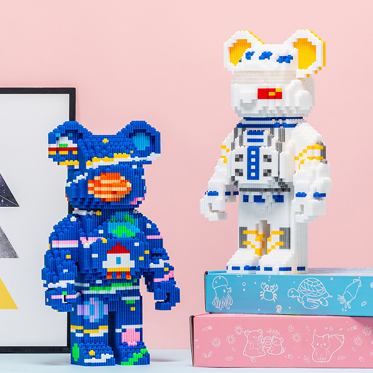 Mô Hình Lắp Ráp BearBrick 36 cm 3d Ghép Chú Gấu Đồ Chơi Chất Liệu Nhựa ABS