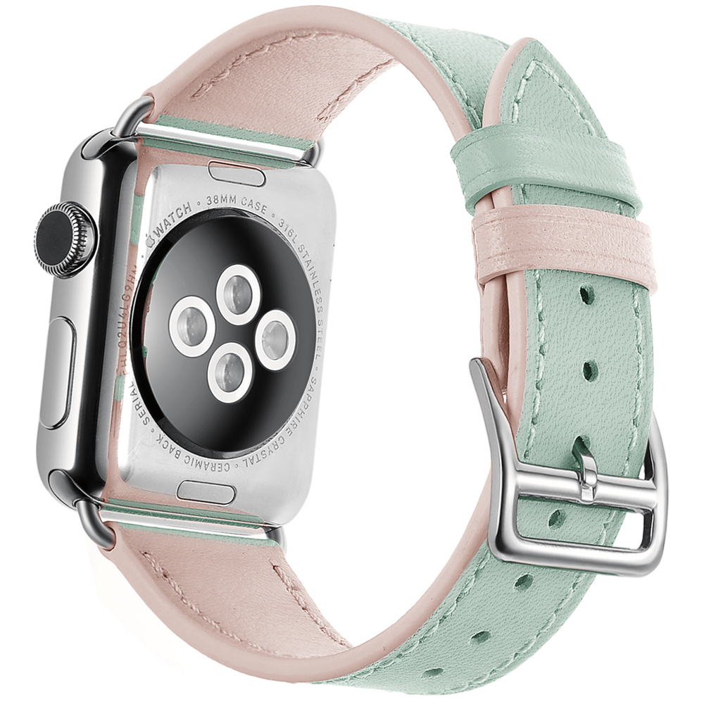 Dây Da Pink And Green cho Apple Watch Series 1/2/3/4/5