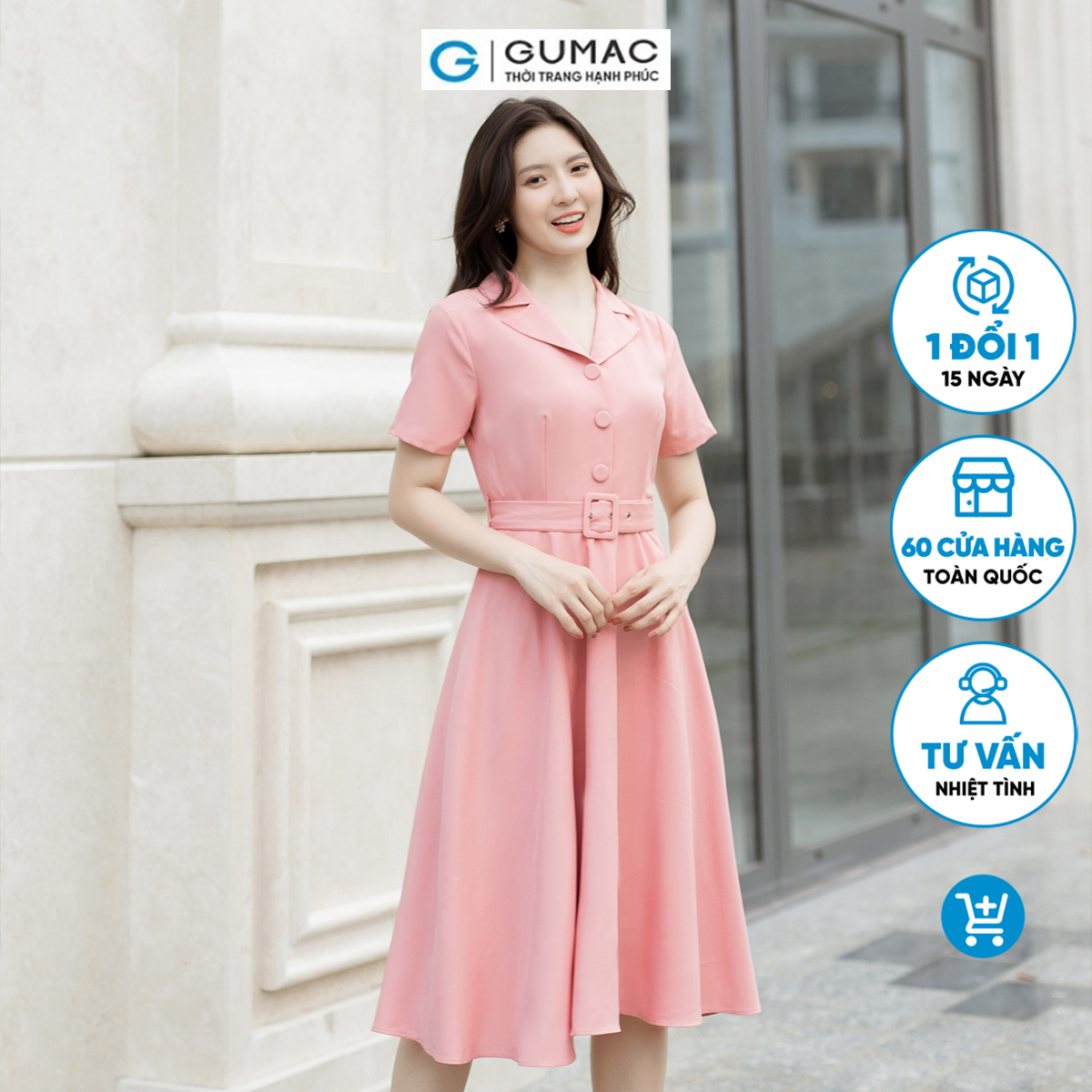 Đầm xòe cổ danton GUMAC DD05066