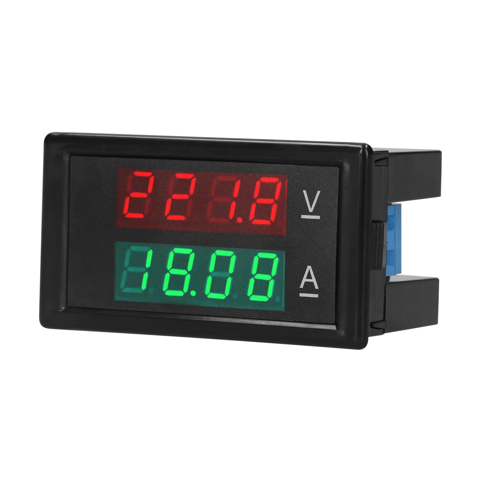 Digital Voltmeter Ammeter Voltage Current Tester Gauge Volt Amperage Tester Meter Amp Detector Red Green Dual Display