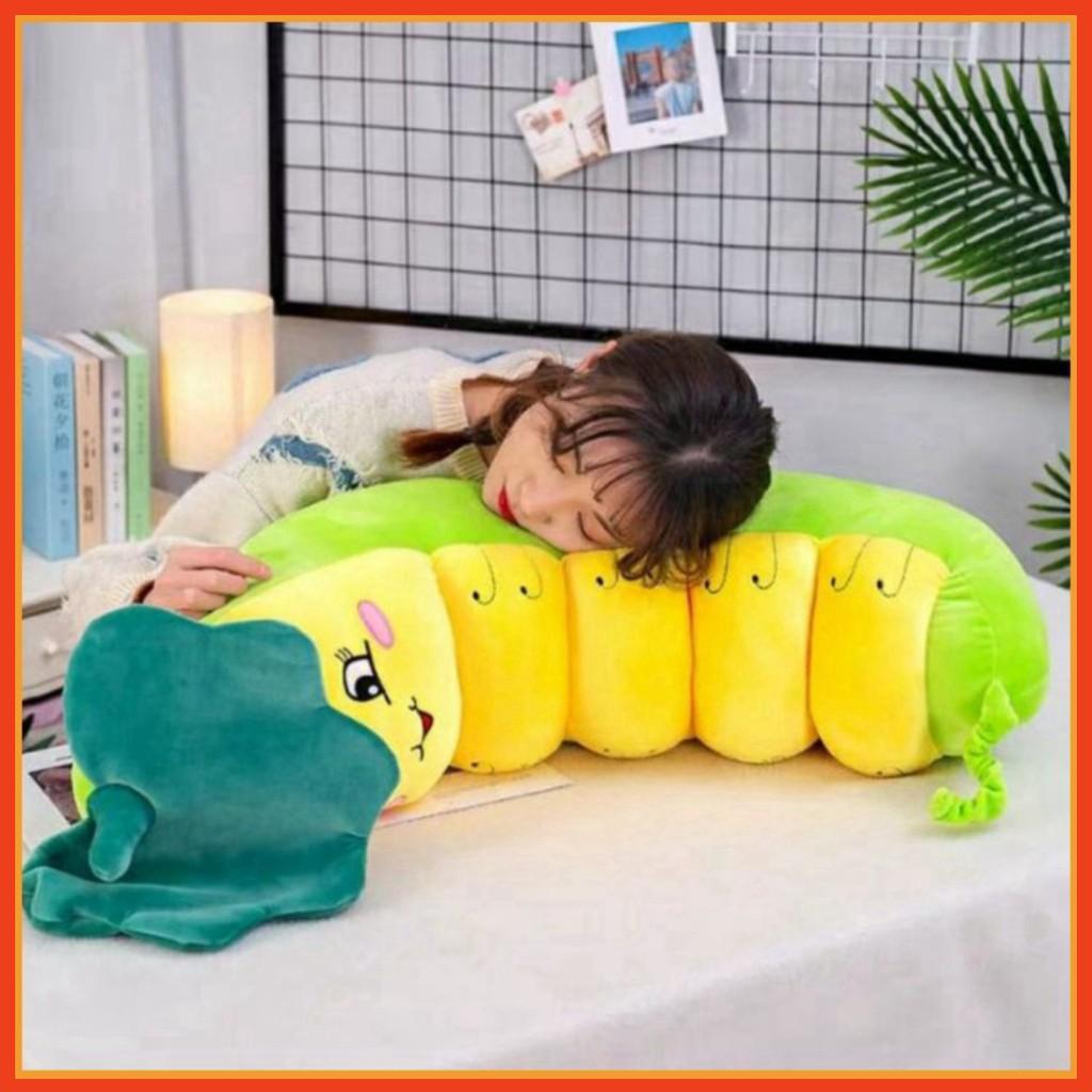 Gấu Bông Sâu Đậu - Thú Nhồi Bông Sâu Đậu Cao Cấp 100% là bông gòn 3D - Siêu mềm mịn SM744