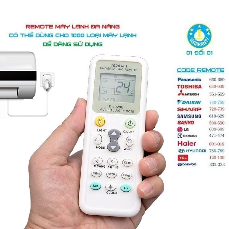 Remote điều khiển máy lạnh đa năng 1000 tần số dùng cho các dòng máy vn, thái lan, nội địa nhật (Hàng Chính Hãng)