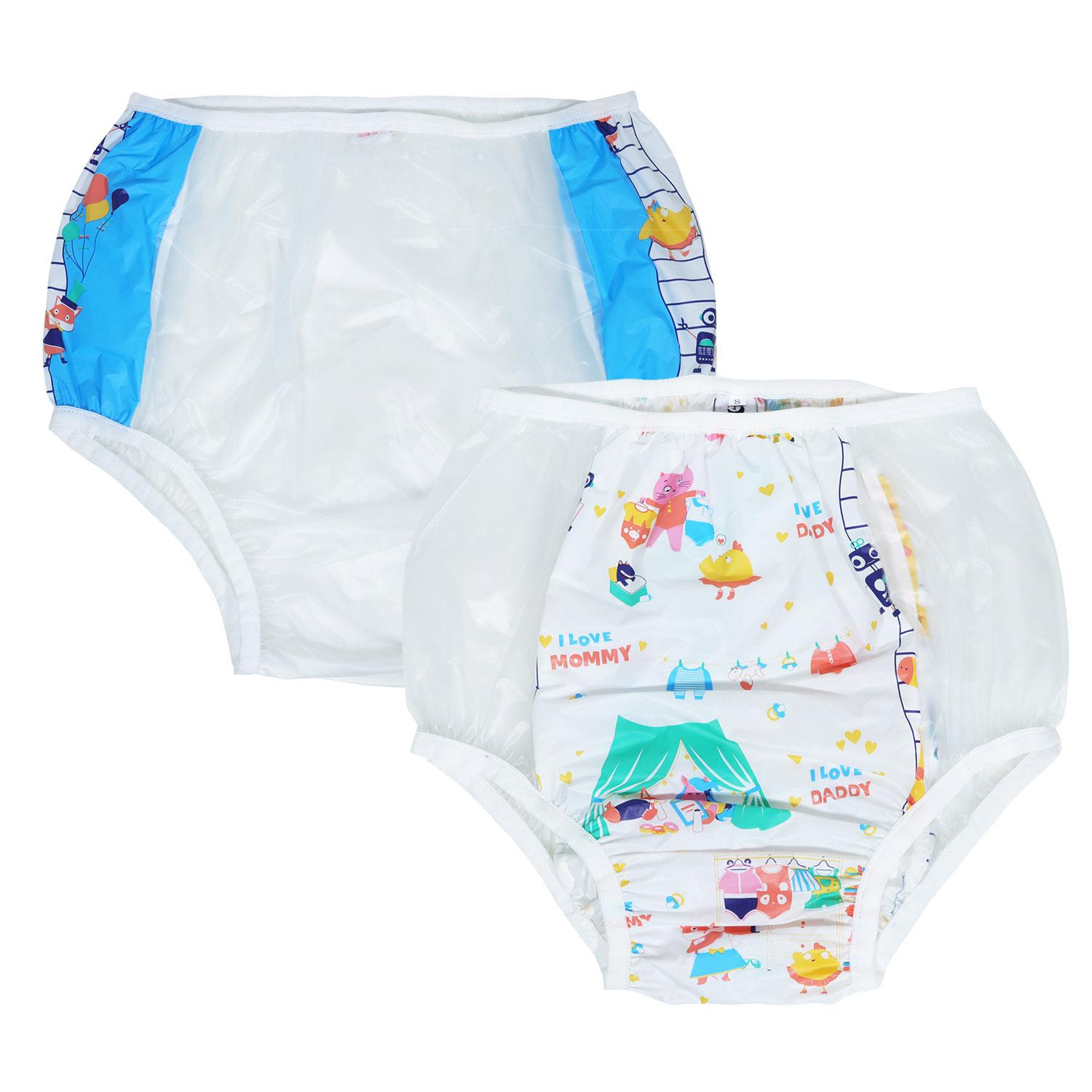 Dadious Trưởng Thành Quần Abdl Tiểu Tiện Thun Nhựa Có Thể Tái Sử Dụng Quần DDLG PVC Quần Lót Nam 2 Màu Vàng Tã XL